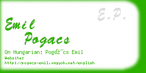 emil pogacs business card